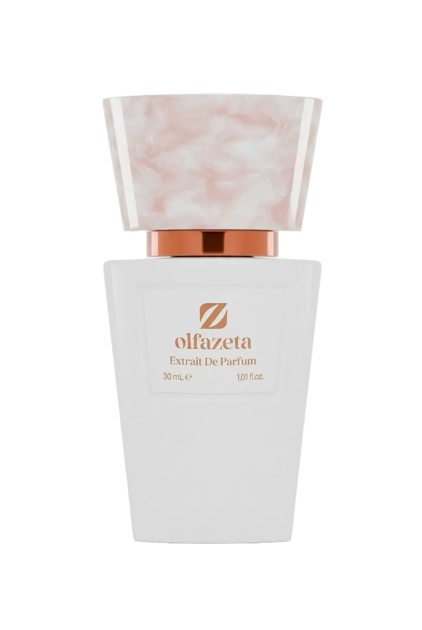 Bonheur Suprème No. 042 damesparfum, witte flacon van 30 ml met roze marmeren dop