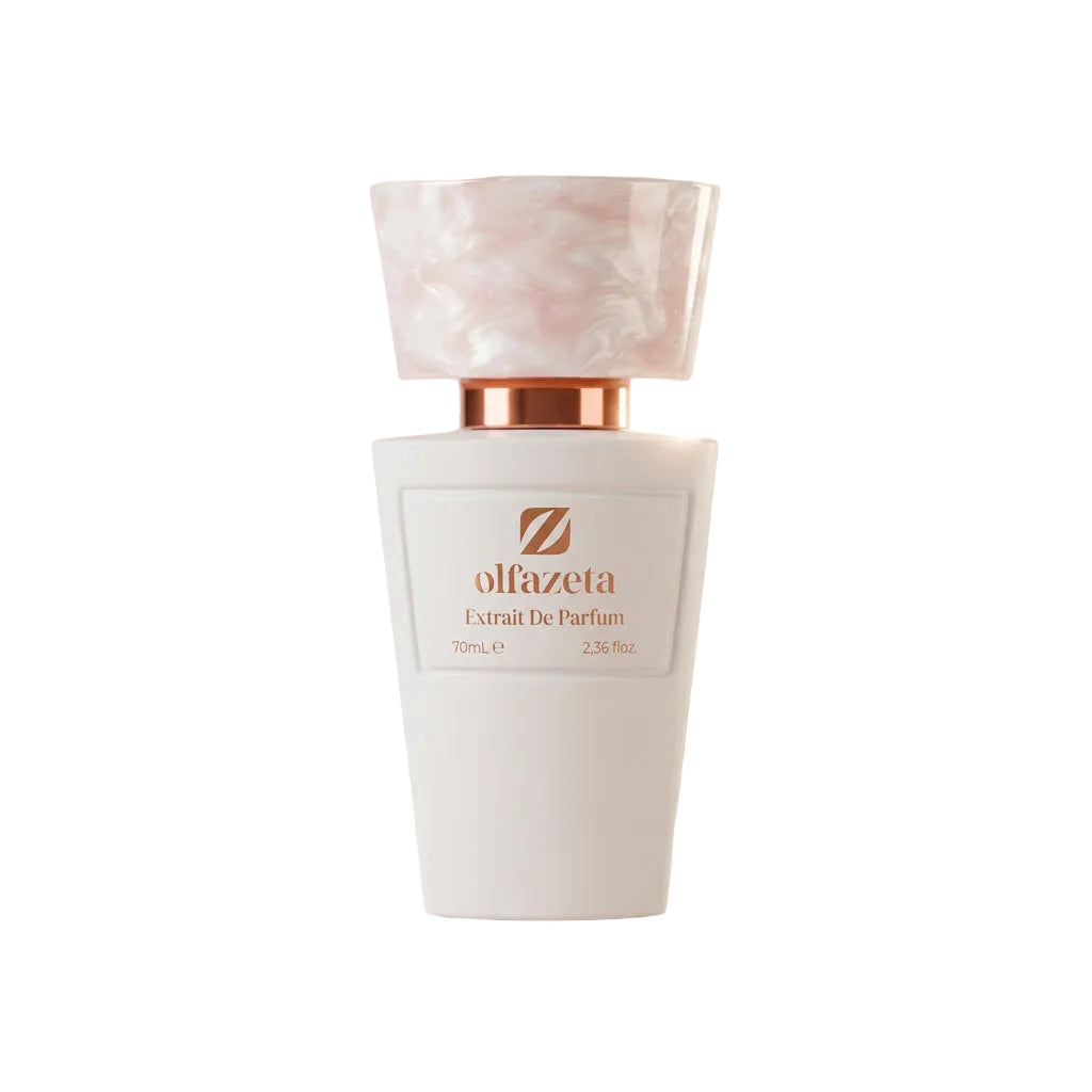 Bonheur Suprème No. 042 damesparfum, witte flacon van 70 ml met roze marmeren dop