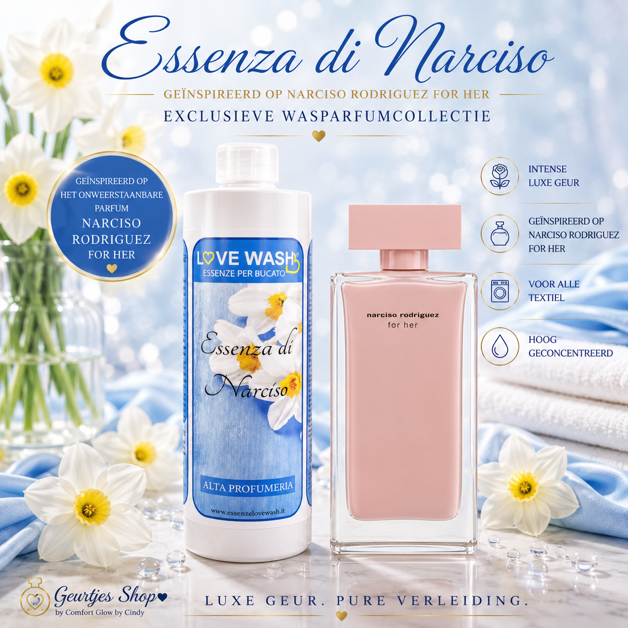 Love Wash Essenza di Narciso – Geïnspireerd op Narciso Rodriguez For Her